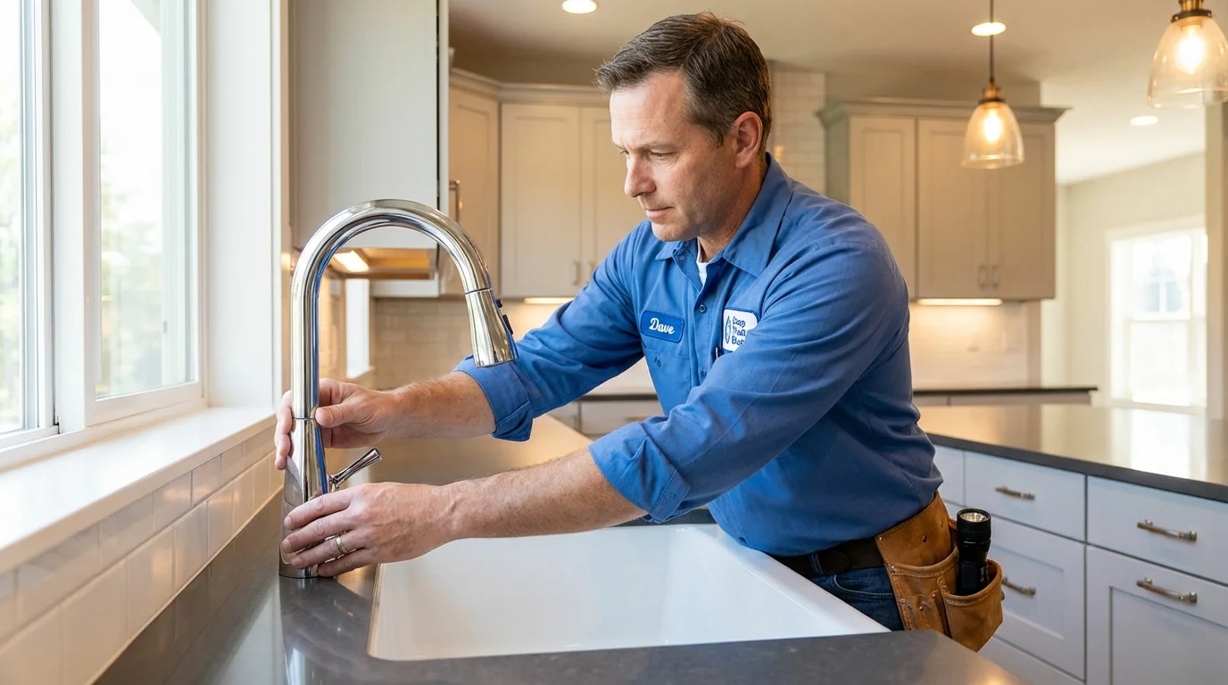 Kitchen faucet installation by Johns Plumbing LLC in Blossburg