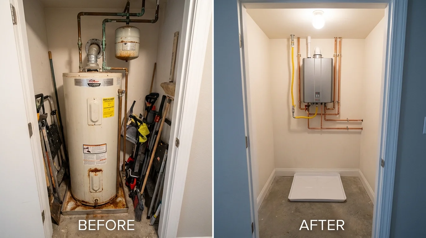 Tank water heater versus wall-mounted tankless unit comparison for Blossburg, PA homeowners