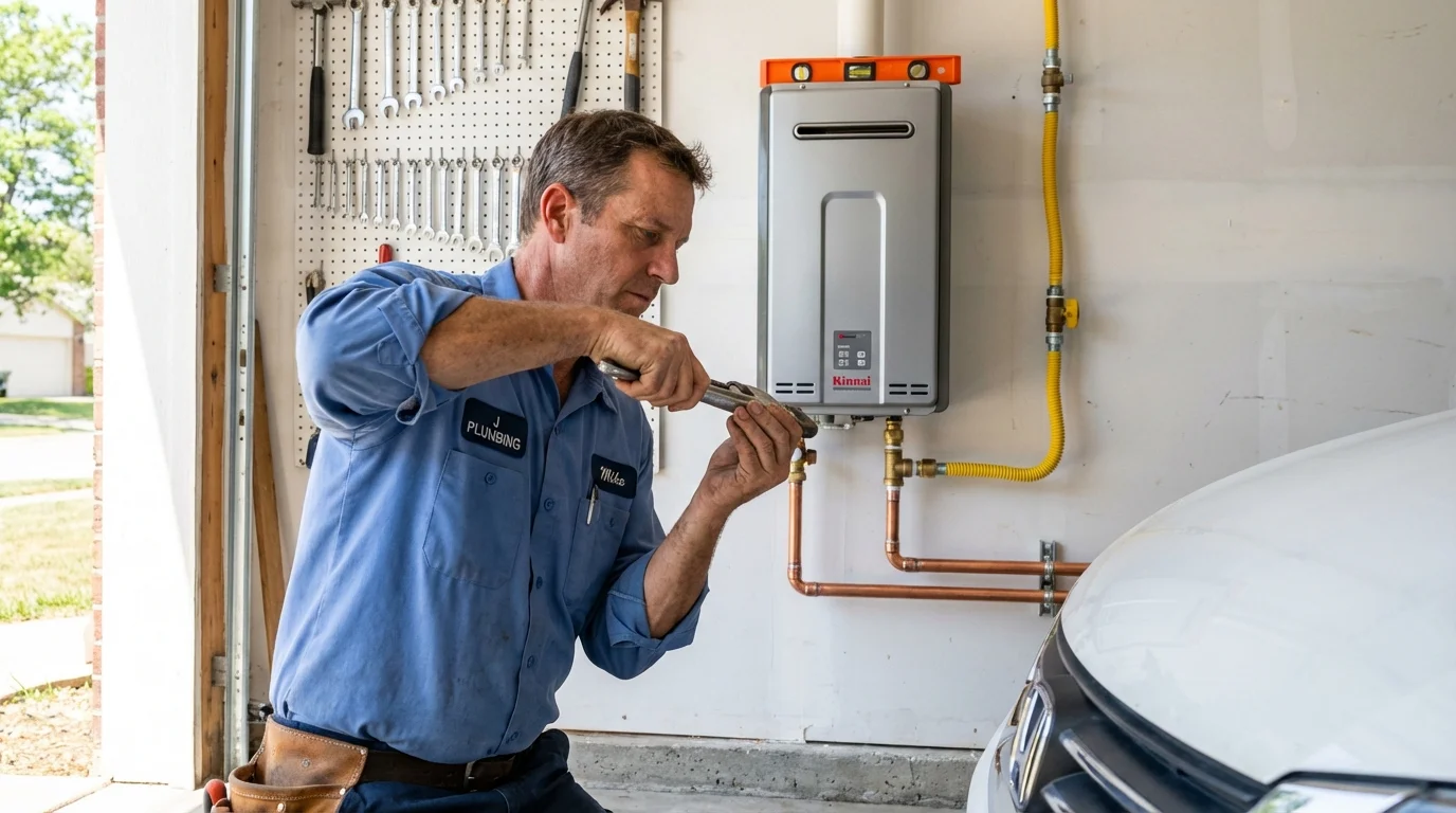 Tankless water heater installation by a Johns Plumbing LLC plumber in Blossburg